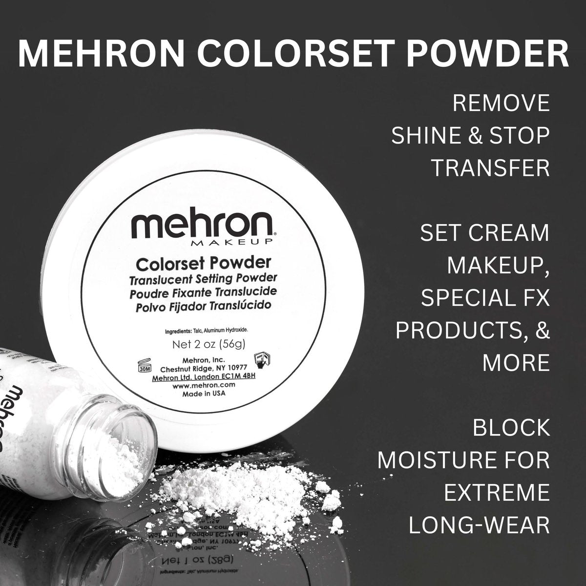Mehron Makeup Colorset Powder – Translucent Setting Powder for Special Effects, Halloween & Film (0.5 oz / 14 g) - görsel 8