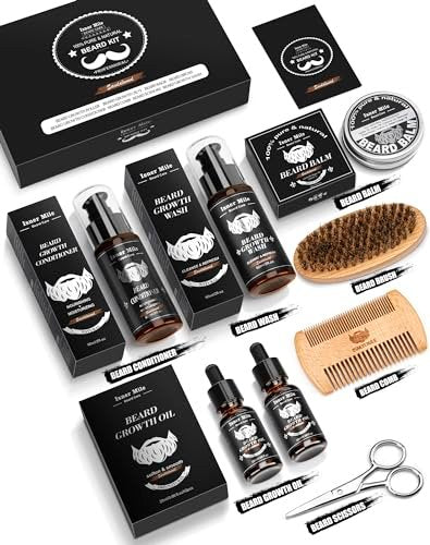 Ultimate Beard Kit for Men – 11 Piece Grooming & Care Set with Sandalwood Beard Oil, Balm, Wash, Conditioner, Brush, Comb & Scissors – Perfect Gift for Dad, Husband, Him Avelisse