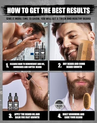 Ultimate Beard Kit for Men – 11 Piece Grooming & Care Set with Sandalwood Beard Oil, Balm, Wash, Conditioner, Brush, Comb & Scissors – Perfect Gift for Dad, Husband, Him Avelisse