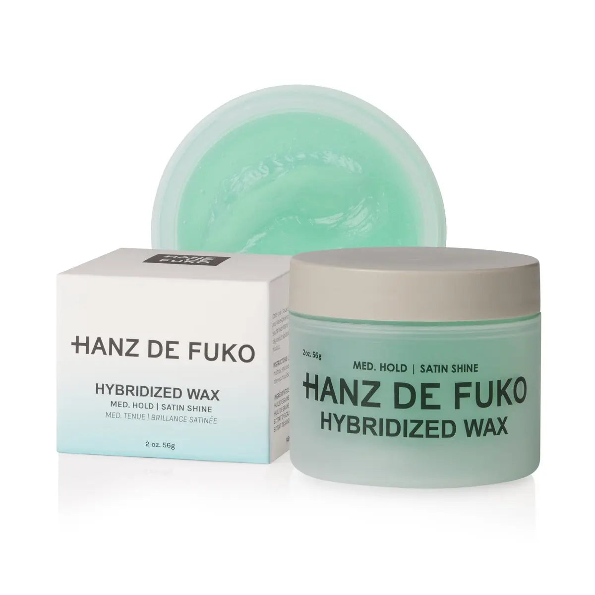 Hanz de Fuko Hybridized Wax – Medium Hold, Satin Shine Men's Hair Styling Wax (2 oz) Avelisse