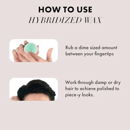 Hanz de Fuko Hybridized Wax – Medium Hold, Satin Shine Men's Hair Styling Wax (2 oz) Avelisse