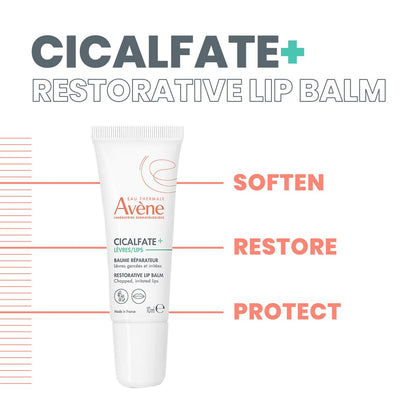 Avène Cicalfate Restorative Lip Cream – Long Lasting Moisture for Dry, Cracked Lips – Safe for Infants, Children & Adults – 0.3 oz