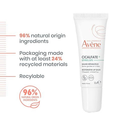 Avène Cicalfate Restorative Lip Cream – Long Lasting Moisture for Dry, Cracked Lips – Safe for Infants, Children & Adults – 0.3 oz