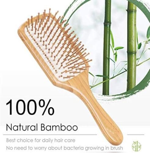 Bamboo Hair Brush and Comb Set for Long, Thick, Curly, Wavy, Dry or Damaged Hair – Reduces Breakage, Frizz and Tangles - görsel 12
