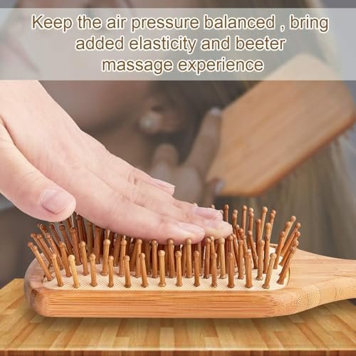 Bamboo Hair Brush and Comb Set for Long, Thick, Curly, Wavy, Dry or Damaged Hair – Reduces Breakage, Frizz and Tangles - görsel 6