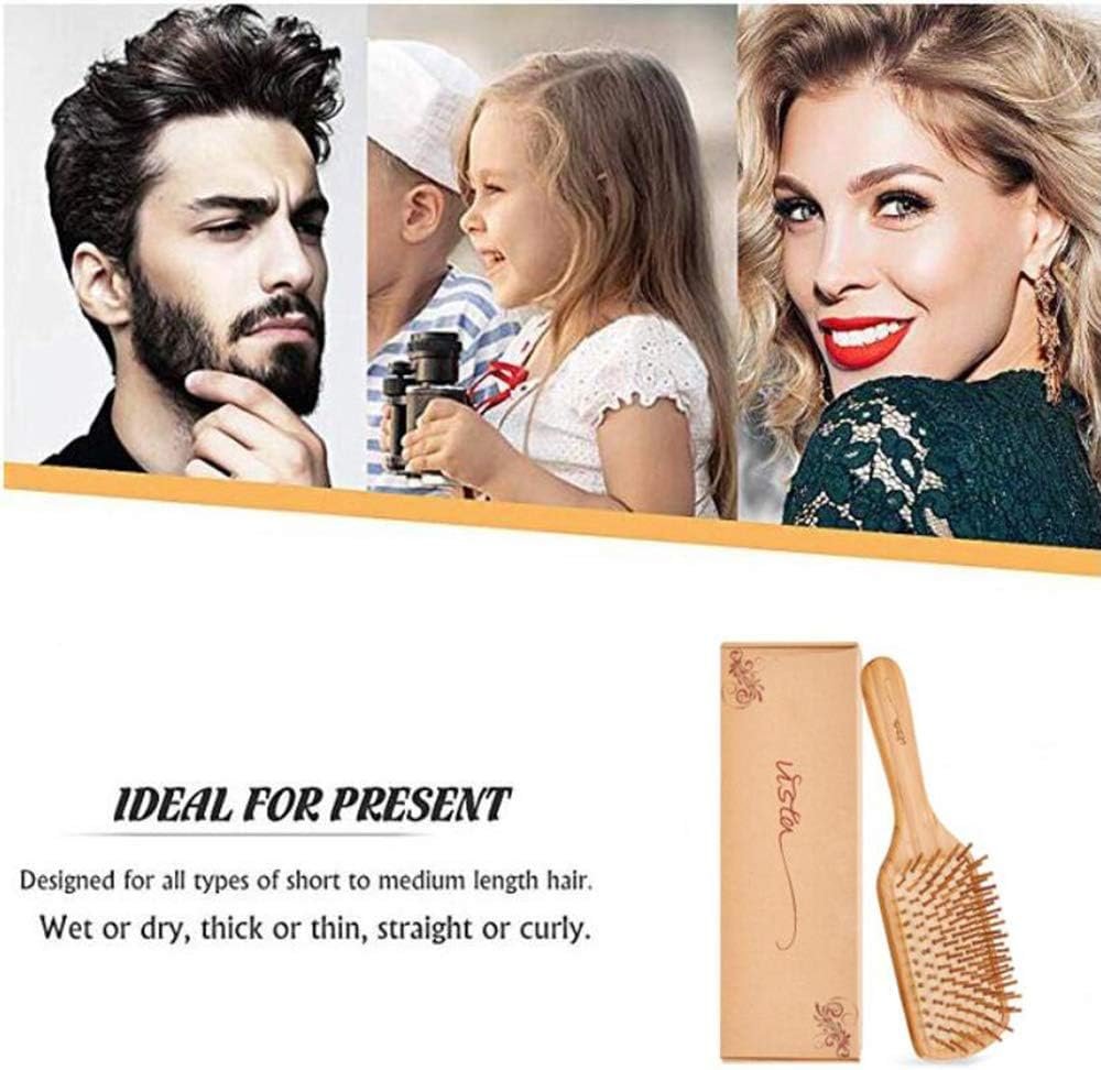 Bamboo Hair Brush and Comb Set for Long, Thick, Curly, Wavy, Dry or Damaged Hair – Reduces Breakage, Frizz and Tangles - görsel 13