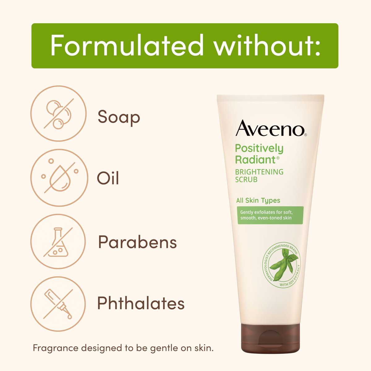 Aveeno Positively Radiant Skin Brightening Daily Facial Scrub with Soy Extract – Gently Exfoliates & Cleanses for Soft, Smooth, Even-Toned Skin – Hypoallergenic, 7 oz - görsel 7