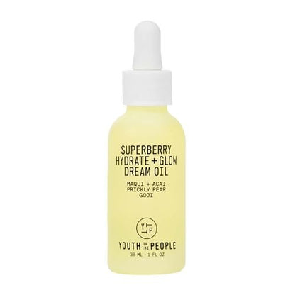 Youth To The People Superberry Hydrate + Glow Dream Face Oil - Revives Dull & Dry Skin, Boosts Radiance, Hydrating, Ultra-Lightweight, Vitamin C, Squalane, Omega Oils, Vegan - 1 fl oz Avelisse