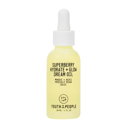 Youth To The People Superberry Hydrate + Glow Dream Face Oil - Revives Dull & Dry Skin, Boosts Radiance, Hydrating, Ultra-Lightweight, Vitamin C, Squalane, Omega Oils, Vegan - 1 fl oz Avelisse