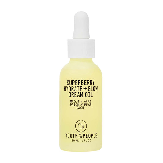 Youth To The People Superberry Hydrate + Glow Dream Face Oil - Revives Dull & Dry Skin, Boosts Radiance, Hydrating, Ultra-Lightweight, Vitamin C, Squalane, Omega Oils, Vegan - 1 fl oz Avelisse