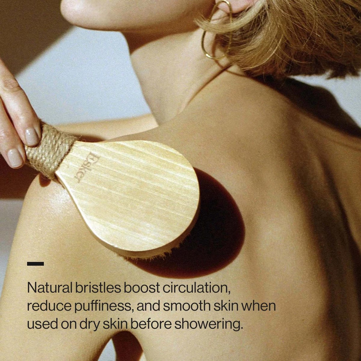 Esker Dry Brush - Natural Wood Full Body Exfoliating Brush for Circulation & Energy Flow Avelisse