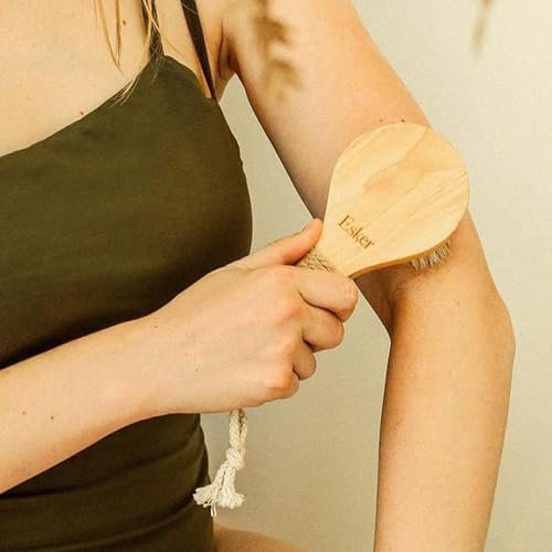 Esker Dry Brush - Natural Wood Full Body Exfoliating Brush for Circulation & Energy Flow Avelisse