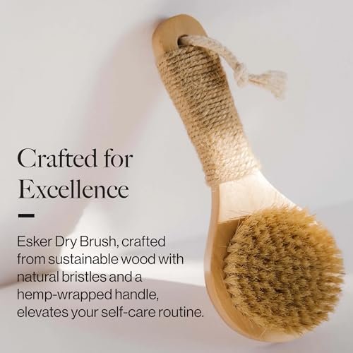 Esker Dry Brush - Natural Wood Full Body Exfoliating Brush for Circulation & Energy Flow Avelisse