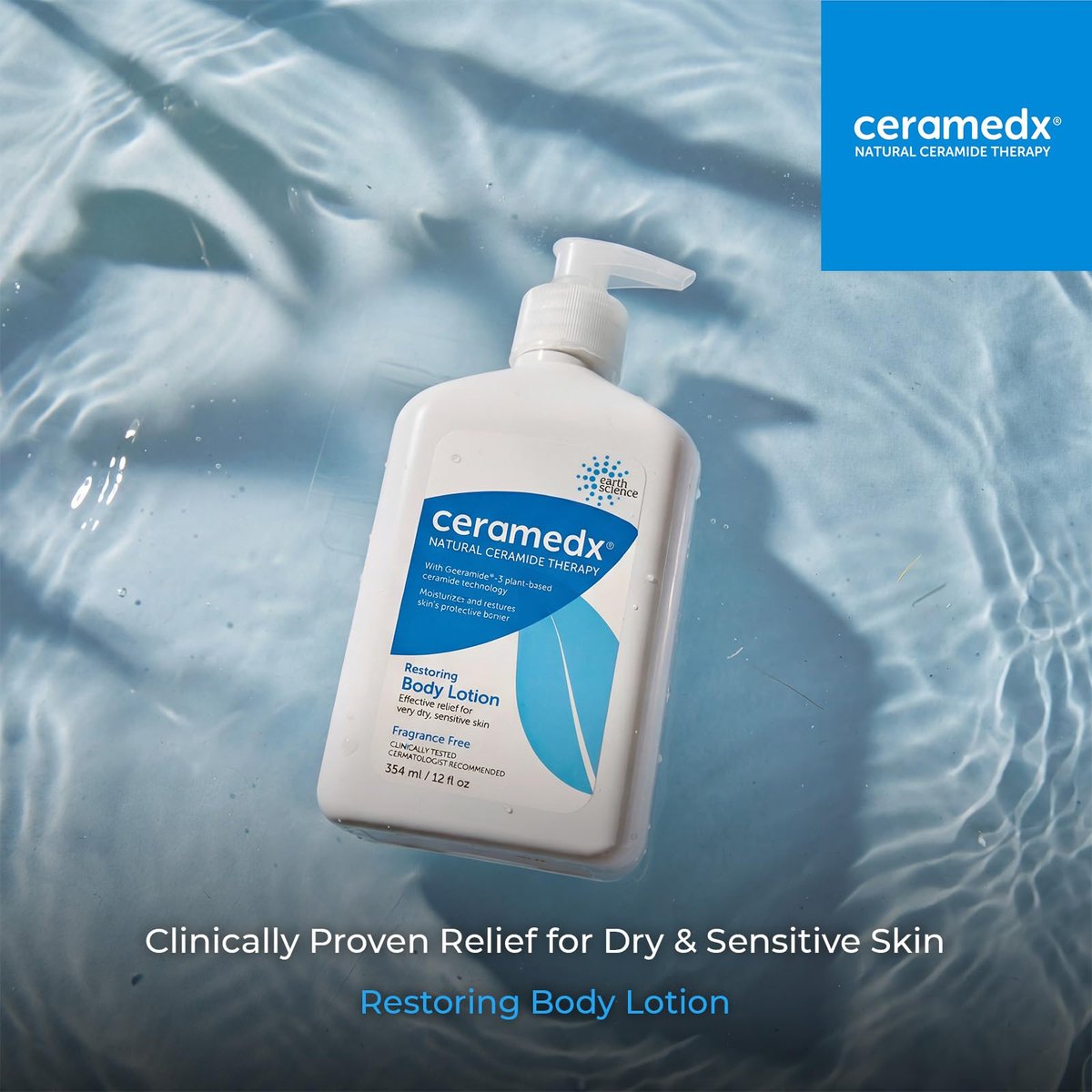 Ceramedx Restoring Body Lotion – Natural Ceramide Moisturizer for Dry, Sensitive Skin | Vegan, Cruelty-Free & Fragrance-Free | 12 fl oz Avelisse