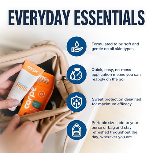Carpe Head to Toe Bundle – Antiperspirant Deodorant for Underarms, Sweat Absorbing Hand & Foot Lotion – Manage Sweat & Odor – Eucalyptus Scent Avelisse