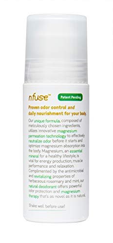 Nfuse Deodorant Rosemary Mint Magnesium - Natural Deodorant for Men and Women, 2.7 oz Avelisse