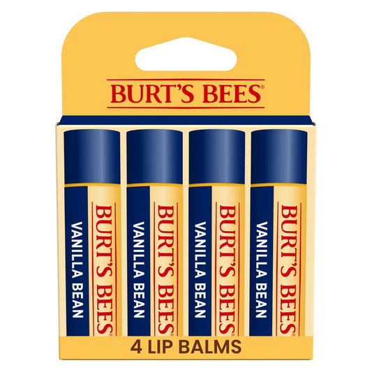 Burt's Bees 100% Natural Moisturizing Lip Balm, Vanilla Bean - 4 Tubes