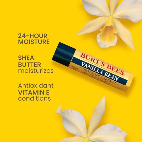 Burt's Bees 100% Natural Moisturizing Lip Balm, Vanilla Bean - 4 Tubes - görsel 4