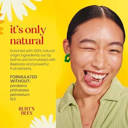 Burt's Bees 100% Natural Moisturizing Lip Balm, Vanilla Bean - 4 Tubes