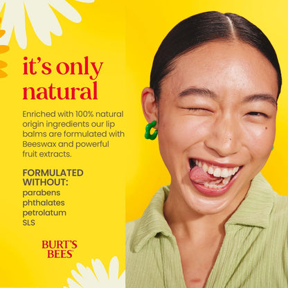 Burt's Bees 100% Natural Moisturizing Lip Balm, Vanilla Bean - 4 Tubes