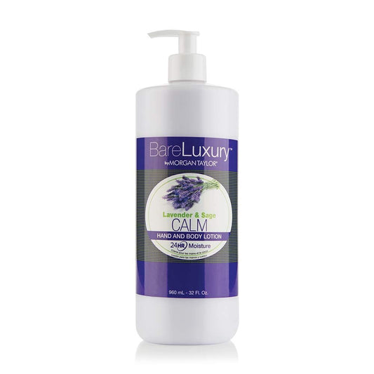 Morgan Taylor BareLuxury Calm Lavender & Sage Pump Lotion, 32 oz – Relaxing, Nourishing Body Moisturizer