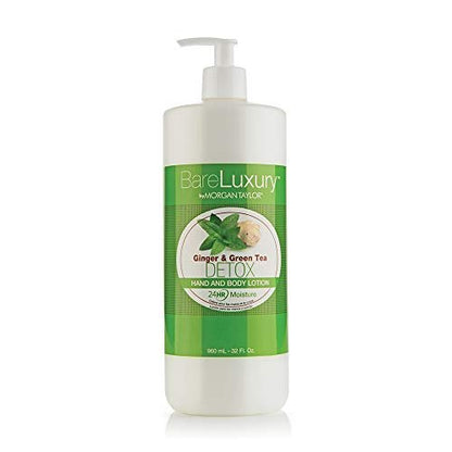 Morgan Taylor BareLuxury Detox Ginger & Green Tea Pump Lotion, 32 oz – Revitalizing & Purifying Lotion with Ginger & Green Tea Extracts for Clean, Nourished Skin