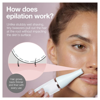 Braun Face Epilator Facespa Pro 911 - 3-in-1 Facial Hair Removal, Cleansing, and Skin Toning Device for Women Avelisse