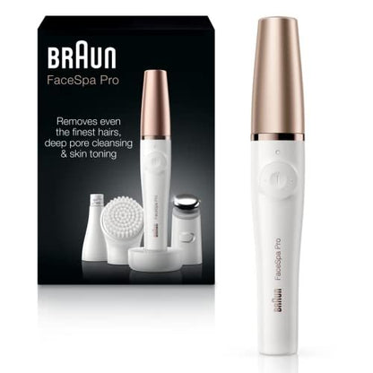 Braun Face Epilator Facespa Pro 911 - 3-in-1 Facial Hair Removal, Cleansing, and Skin Toning Device for Women Avelisse