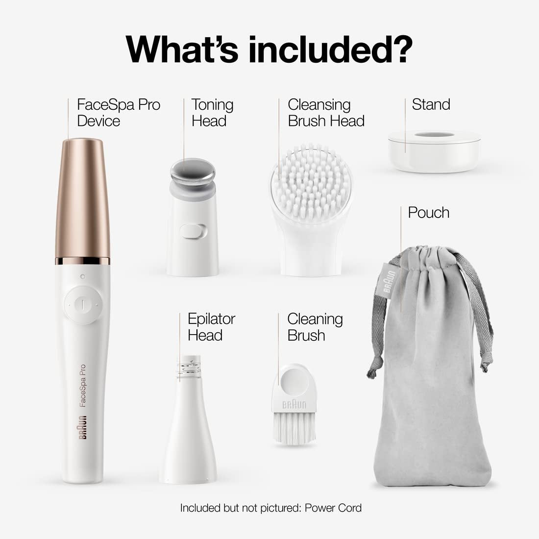 Braun Face Epilator Facespa Pro 911 - 3-in-1 Facial Hair Removal, Cleansing, and Skin Toning Device for Women Avelisse