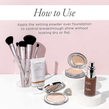 PÜR MINERALS Pressed Setting Powder Balancing Act - Translucent, Natural-Matte Finish for All Skin Tones, Cruelty-Free Avelisse