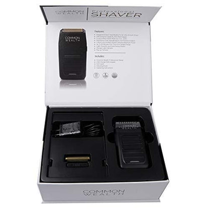 Common Wealth Professional Gold Foil Shaver - Cordless Hypoallergenic Bump Free Trimmer for Beard, Neckline & Tapered Fades