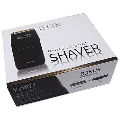 Common Wealth Professional Gold Foil Shaver - Cordless Hypoallergenic Bump Free Trimmer for Beard, Neckline & Tapered Fades
