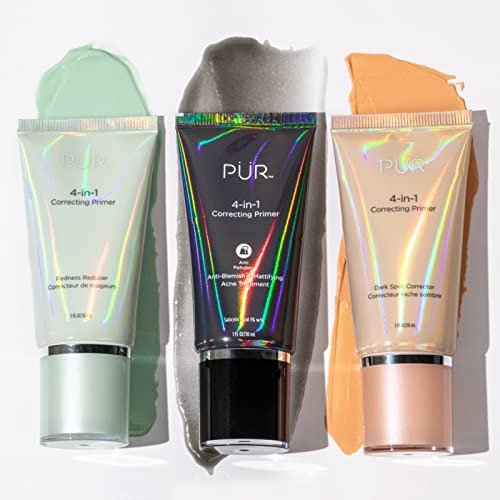 PÜR MINERALS 4-in-1 Correcting Primer - Redness Reducer - Color-Correcting Hydrating Face Primer - Vegan & Cruelty-Free Makeup Primer, 1 Fl Oz Avelisse