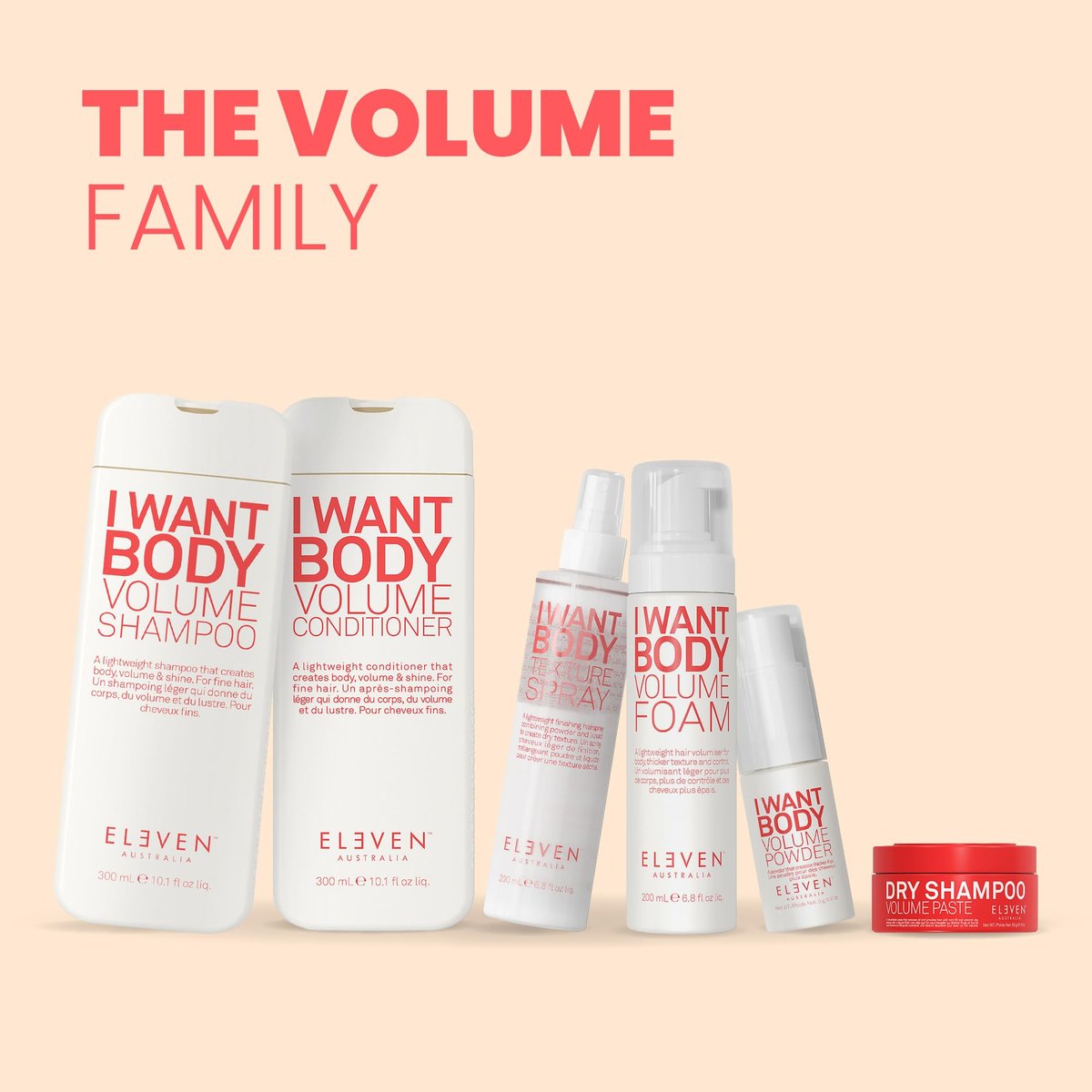 ELEVEN AUSTRALIA I Want Body Volume Foam - Lightweight Mousse for Hair Styling, Adds Volume, Lift & Texture, Ideal for Fine to Medium Hair Types - 6.8 fl oz Avelisse