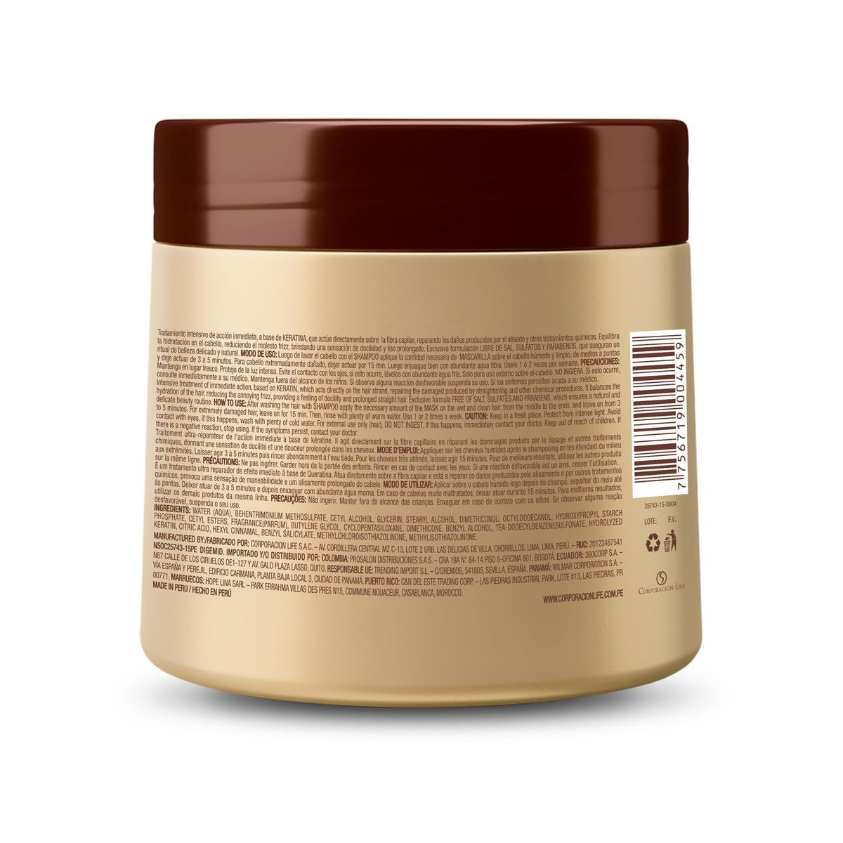 PLACENTA LIFE BE NATURAL LISSO KERATINA Mask - Hydrolyzed Keratin Hair Mask for Straight, Smooth & Frizz-Free Hair (350 ml / 11.83 fl.oz) - görsel 3