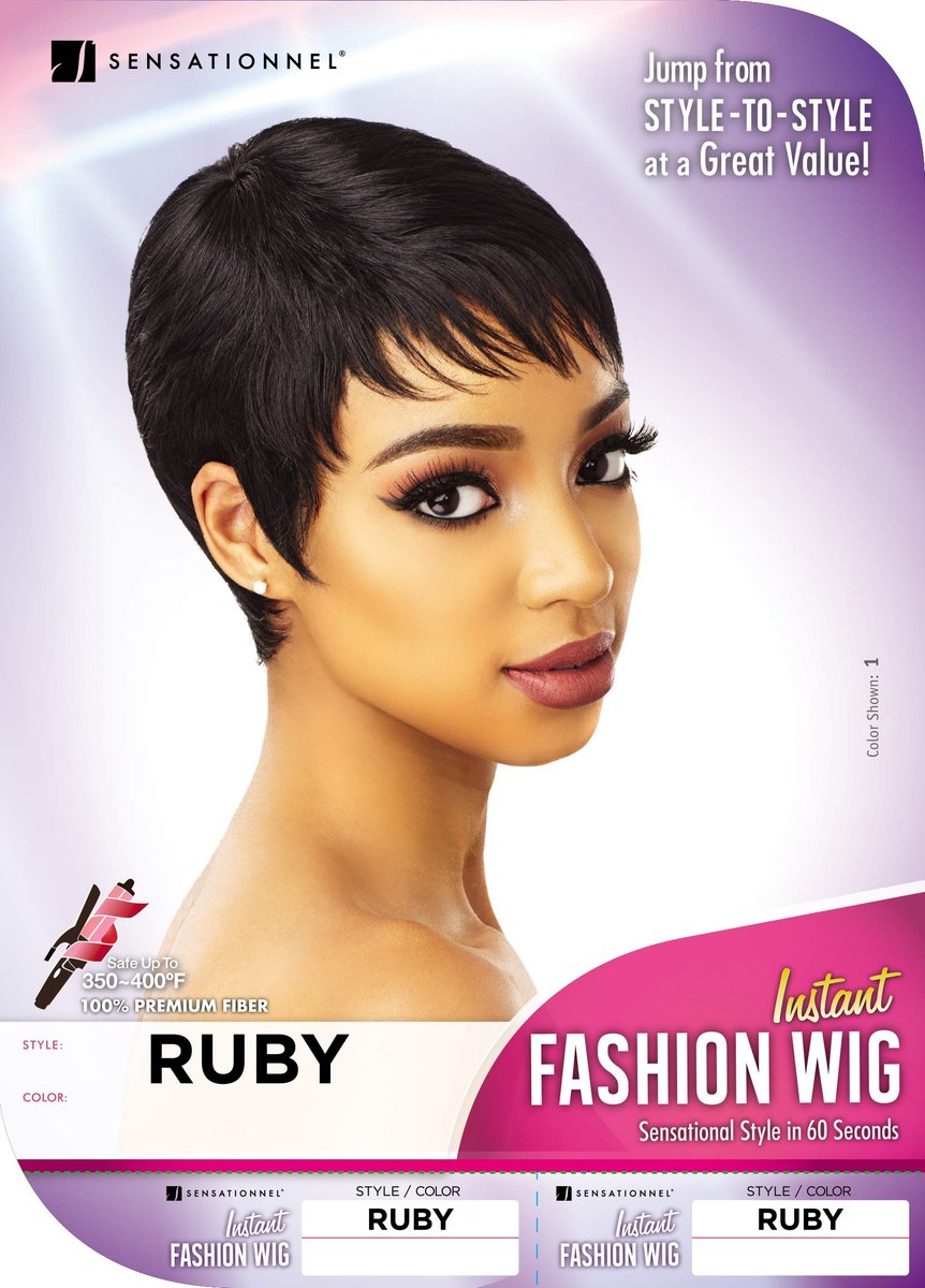 Sensationnel Instant Fashion Wig IFW Ruby - Burgundy Synthetic Quick On-the-Go Wig - görsel 11