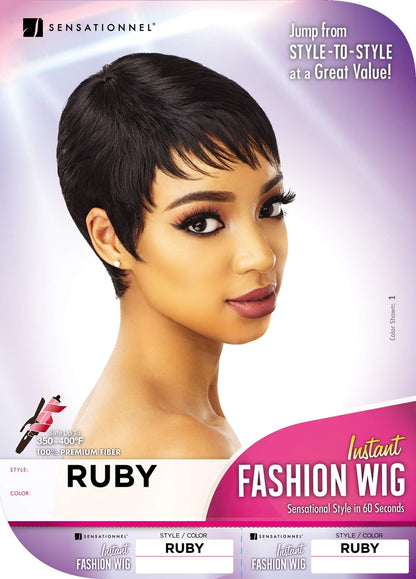 Sensationnel Instant Fashion Wig IFW Ruby - Burgundy Synthetic Quick On-the-Go Wig