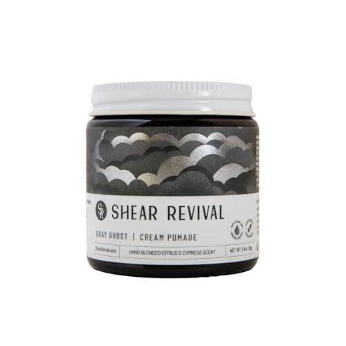 Shear Revival Gray Ghost Cream Pomade - Strong Hold, Natural Matte Finish, Vegan & All Natural - 3.4 oz Avelisse