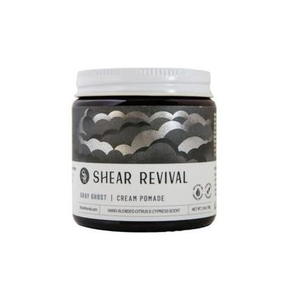 Shear Revival Gray Ghost Cream Pomade - Strong Hold, Natural Matte Finish, Vegan & All Natural - 3.4 oz Avelisse