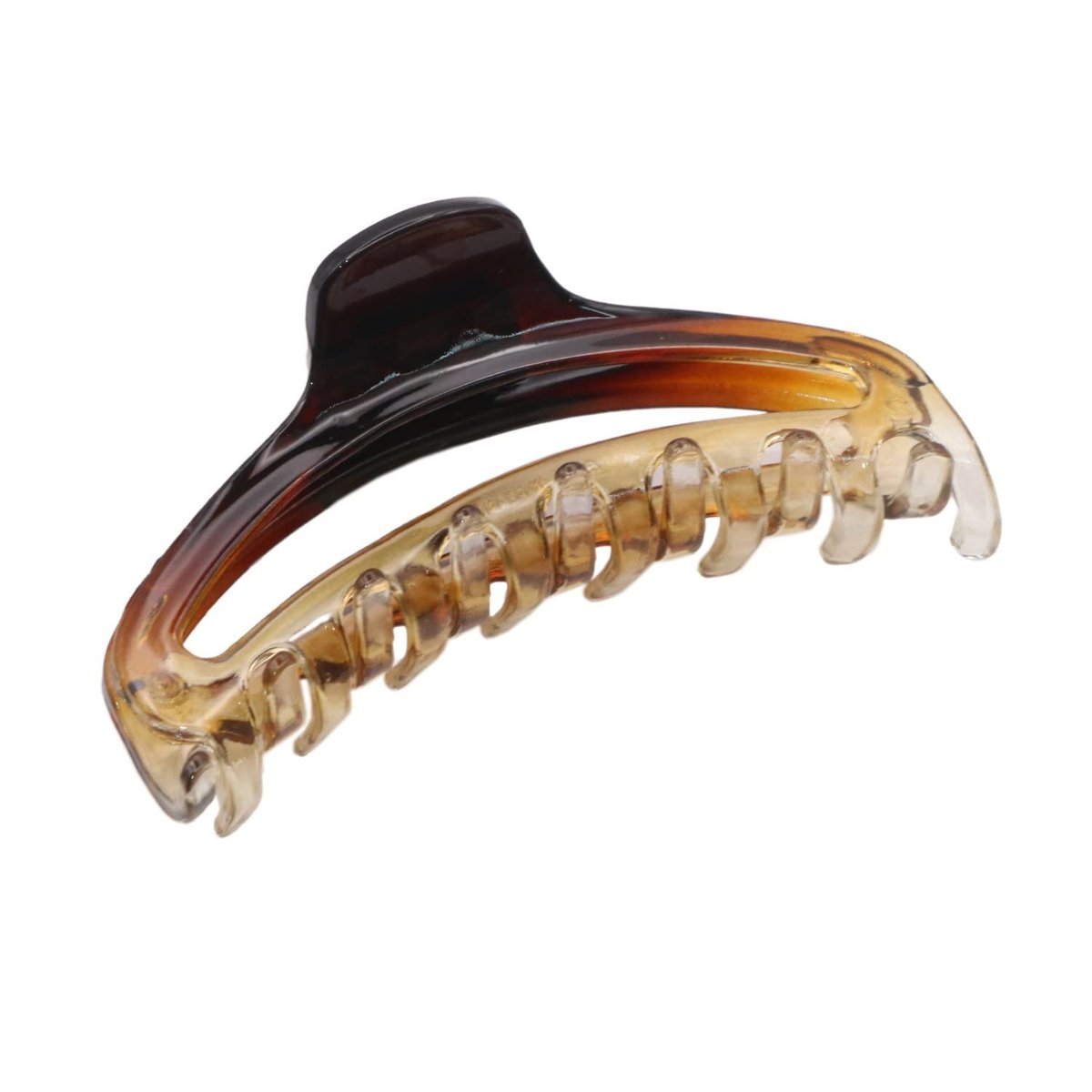 Parcelona French Slim Double Shaded Crystal Clear Tortoise Shell Celluloid Small Hairgrips Claw Clip for Fine Hair - Women & Girls - görsel 1