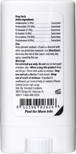 Devoted Creations Tattoo Fade Protection Stick SPF 50+ – Water Resistant, Non-Greasy with Shea Butter (0.49 oz) - görsel 5