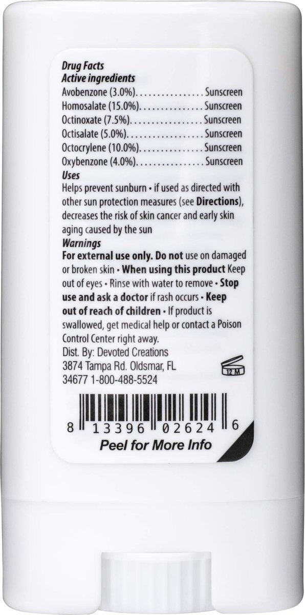 Devoted Creations Tattoo Fade Protection Stick SPF 50+ – Water Resistant, Non-Greasy with Shea Butter (0.49 oz) - görsel 4