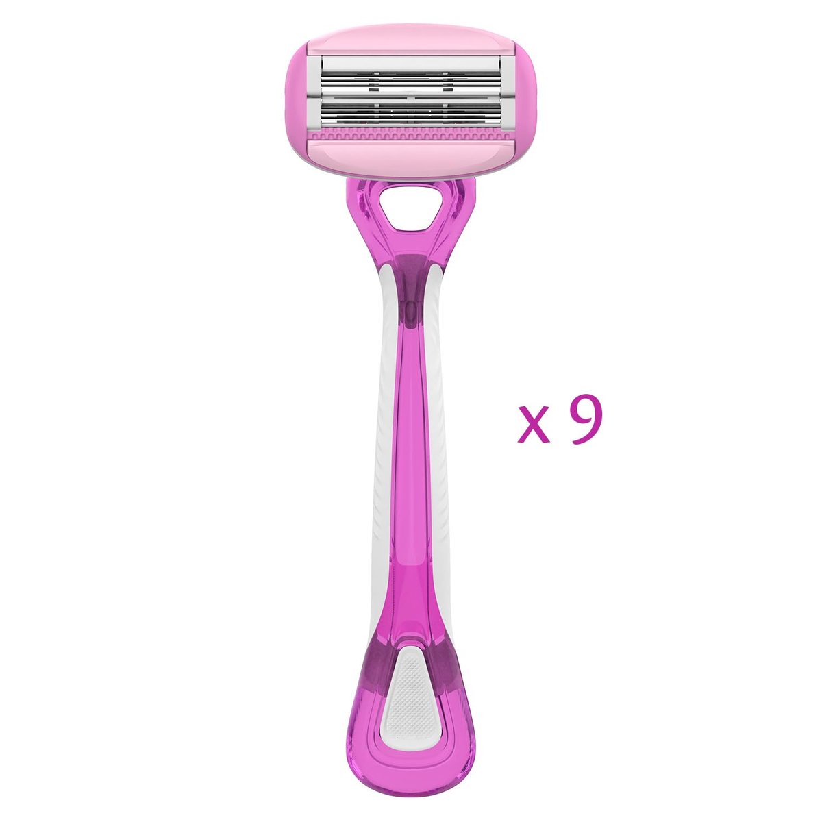 Pure Silk Contour 6 Disposable Razors for Women – 6-Blade Premium Razor Value Pack with Double-Flex Pivoting Head, Dual Moisture Bars Infused with Aloe, Vitamin E, Argan Oil – 3 Packs (9 Total Razors) Avelisse