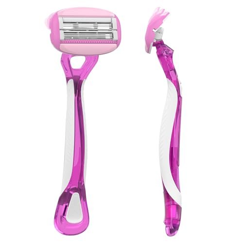 Pure Silk Contour 6 Disposable Razors for Women – 6-Blade Premium Razor Value Pack with Double-Flex Pivoting Head, Dual Moisture Bars Infused with Aloe, Vitamin E, Argan Oil – 3 Packs (9 Total Razors) Avelisse