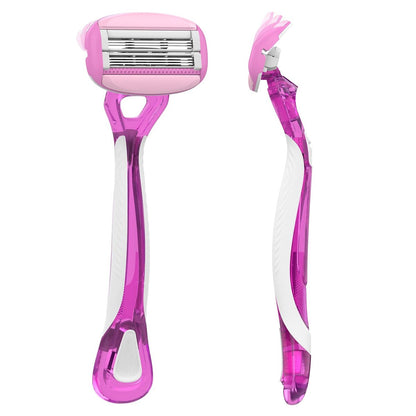 Pure Silk Contour 6 Disposable Razors for Women – 6-Blade Premium Razor Value Pack with Double-Flex Pivoting Head, Dual Moisture Bars Infused with Aloe, Vitamin E, Argan Oil – 3 Packs (9 Total Razors) Avelisse