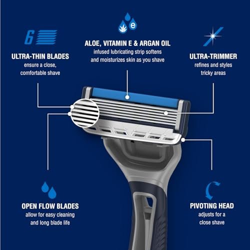 Barbasol Ultra 6 Plus Value Pack: Premium 6-Blade Disposable Razors with Close Shave Technology (3 Packs, 9 Total Razors) Avelisse