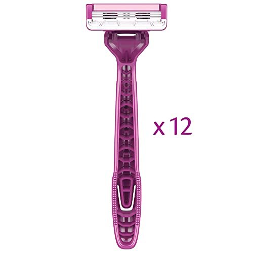 Pure Silk Contour 3 Disposable Razors for Women – 3-Blade Premium Razor Value Pack with Pivoting Head, Dual Moisture Bars Infused with Aloe, Vitamin E, Argan Oil – 3 Packs (9 Total Razors) Avelisse