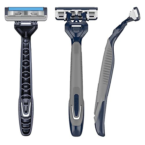 Barbasol Ultra 3 Disposable Razors Value Pack – 12 Premium 3-Blade Razors with Pivoting Head and Close Shave Technology Avelisse