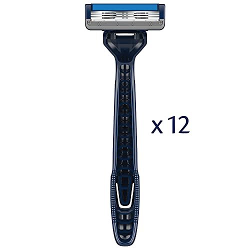 Barbasol Ultra 3 Disposable Razors Value Pack – 12 Premium 3-Blade Razors with Pivoting Head and Close Shave Technology Avelisse