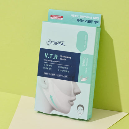Mediheal V.T.R Stretching Patch 1 Pack (4 Patches) - High Adhesive Tension Face Lifting Mask for Double Chin, Anti-Aging, Firming and Elasticity